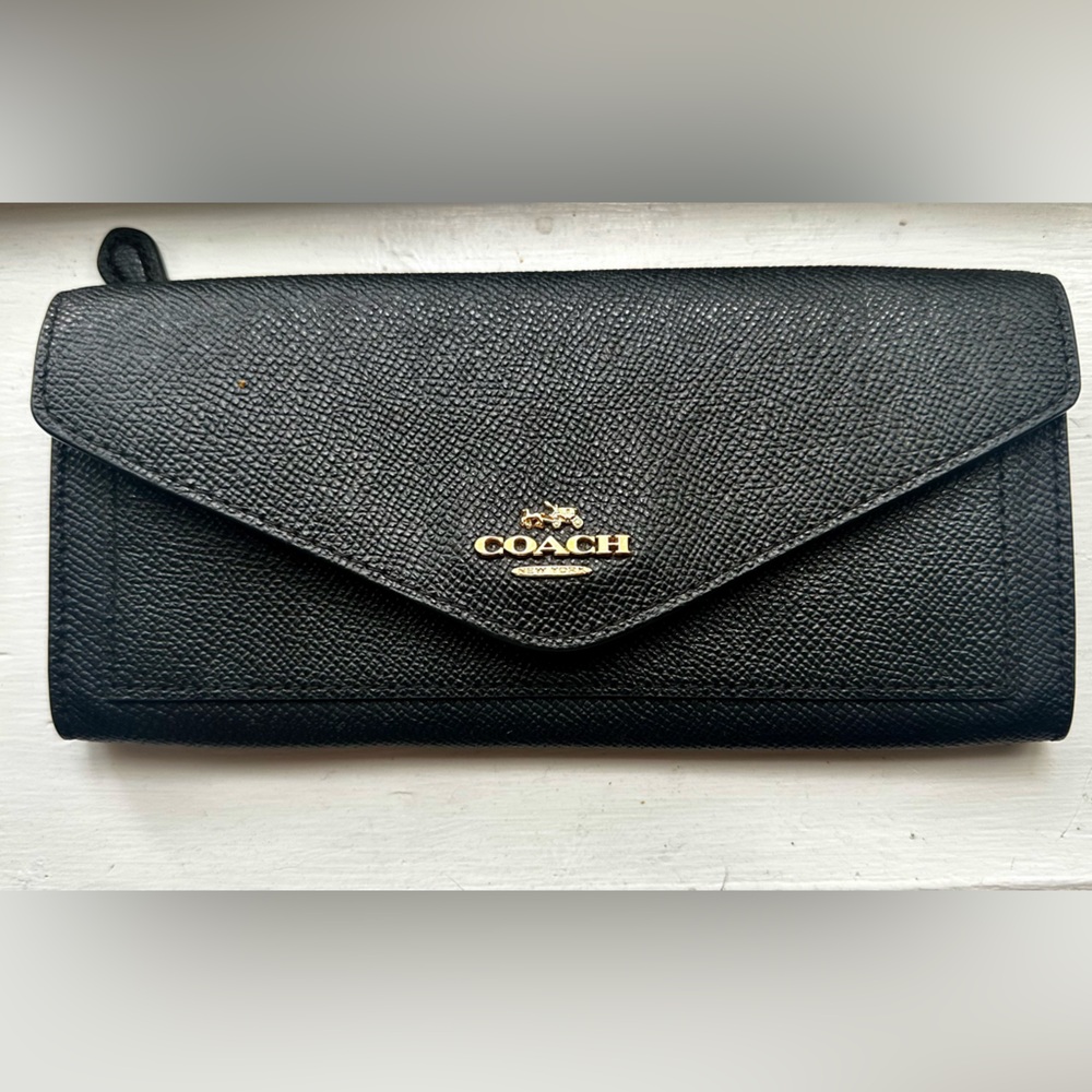 Coach Black Textured Leather Wallet
